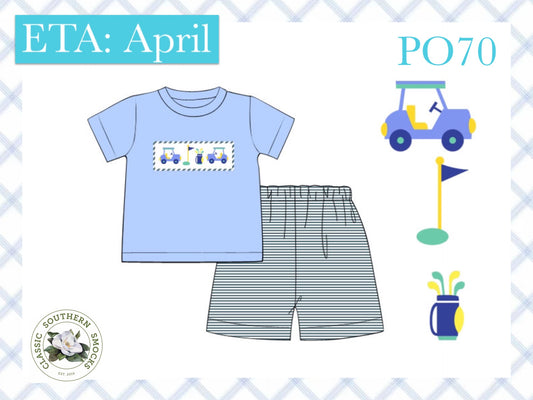 PO70 Smocked Golf Boy Short Set