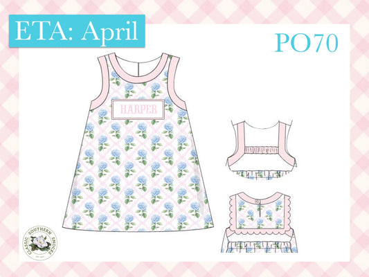 PO70 Bows and Blooms Name Smock Dress