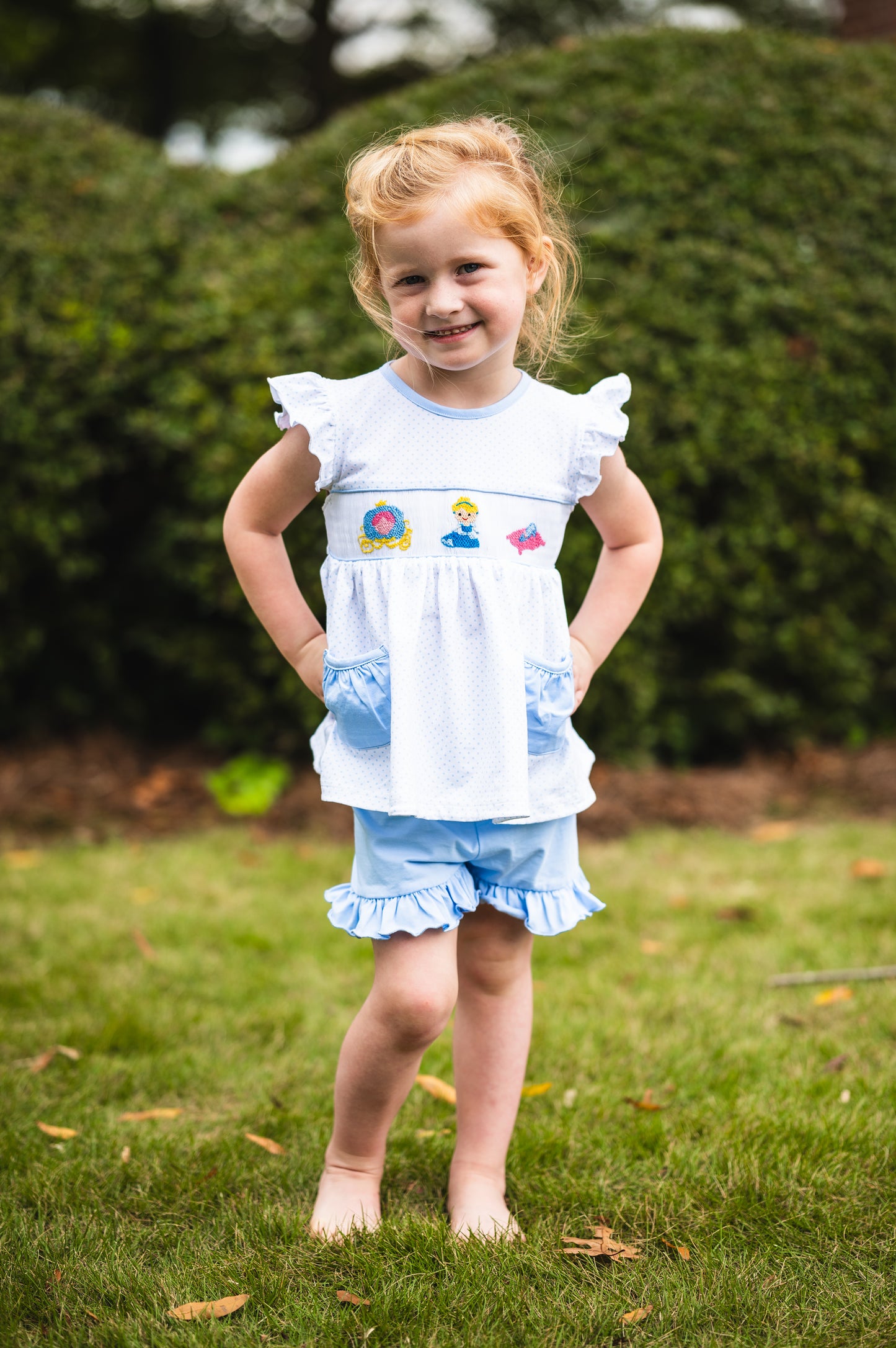 Glass Slipper Smocked Short Set