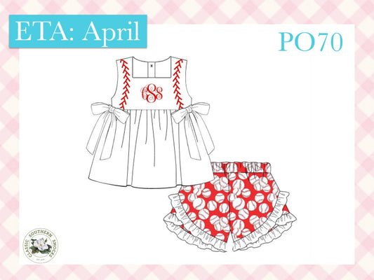 PO70 Baseball Girl Short Set