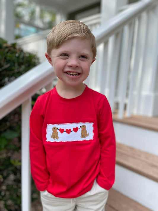 Smocked Valentine Boy Shirt