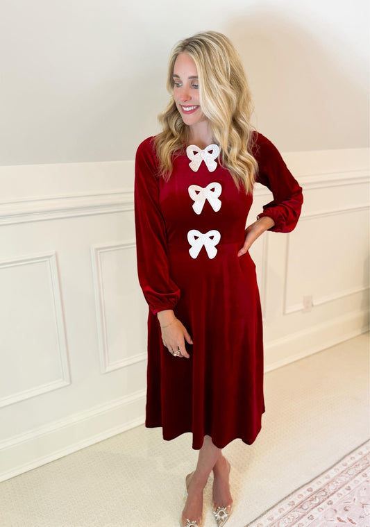 Velvet Bow Mom Dress