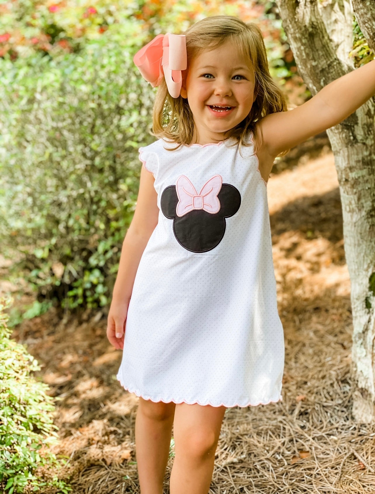 Pink Mouse Applique Dress