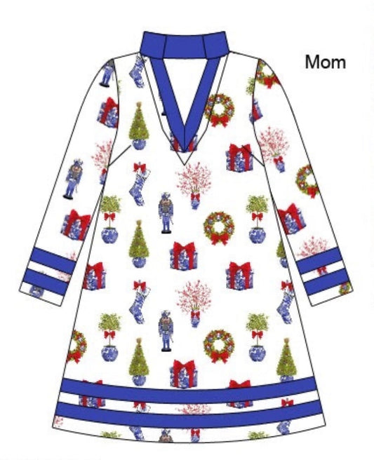 Christmas Chinoiserie Mom Dress