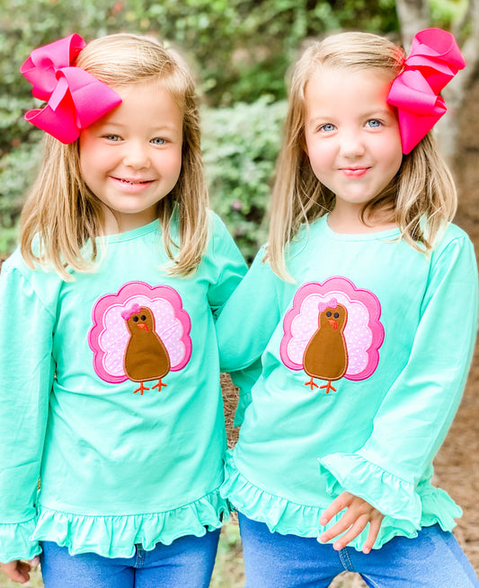 Turkey Girl Applique Shirt