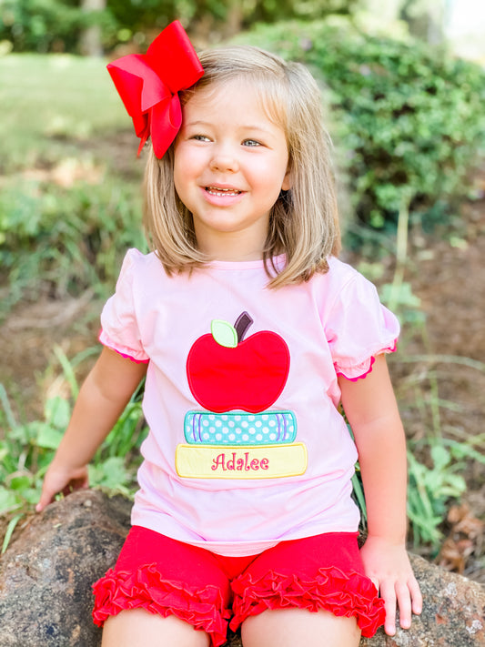 Apple Applique Girl Shirt