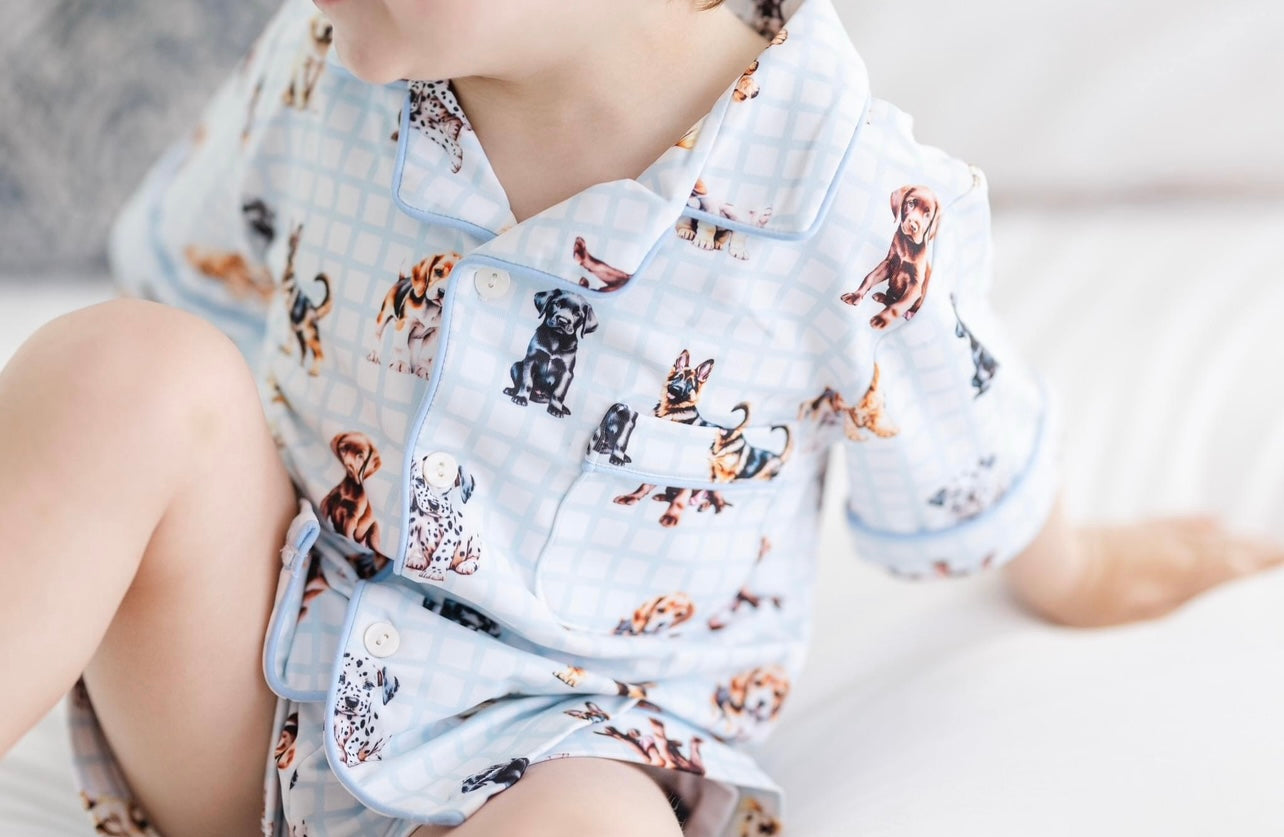 Kid's Best Friend Boy Two Piece Button Down Classic Cozy