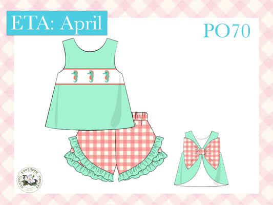 PO70 Seahorse Girl Short Set