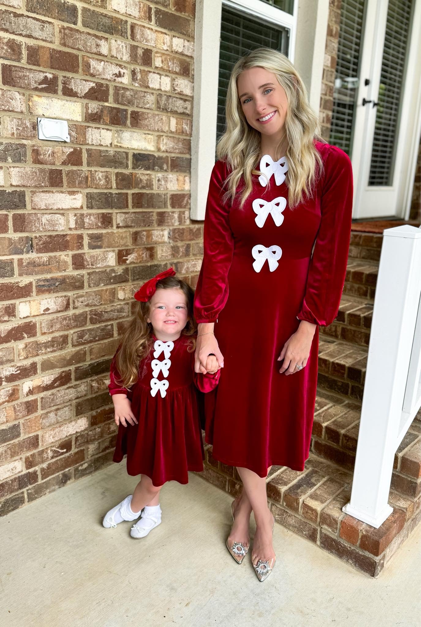 Maroon Velvet Bow Girl Dress