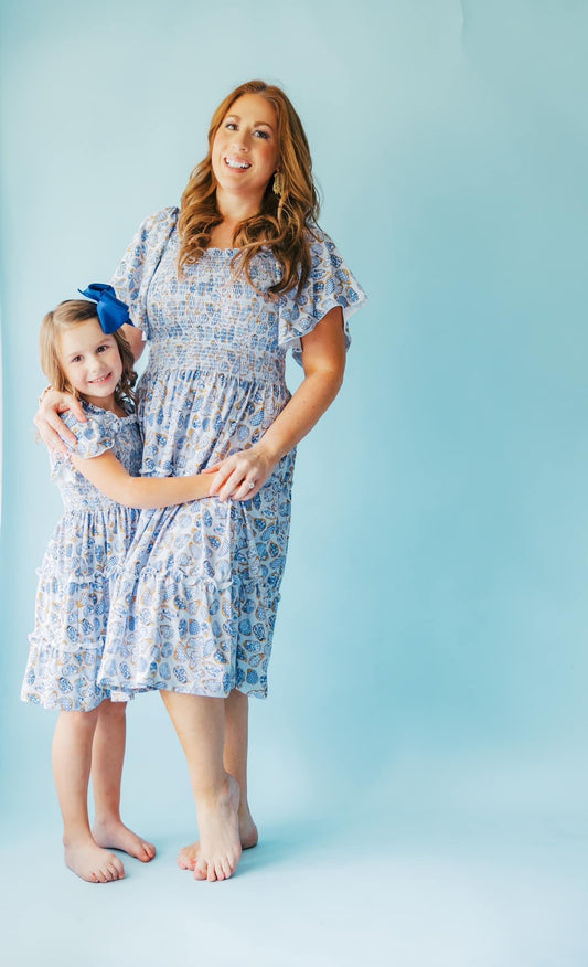 Coastal Oyster Mom Nap Dress