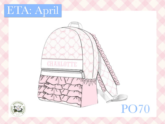 PO70 Name Smock Blushing Bows Backpack