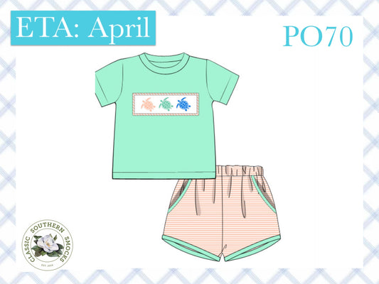 PO70 Sea Turtle Boy Short Set