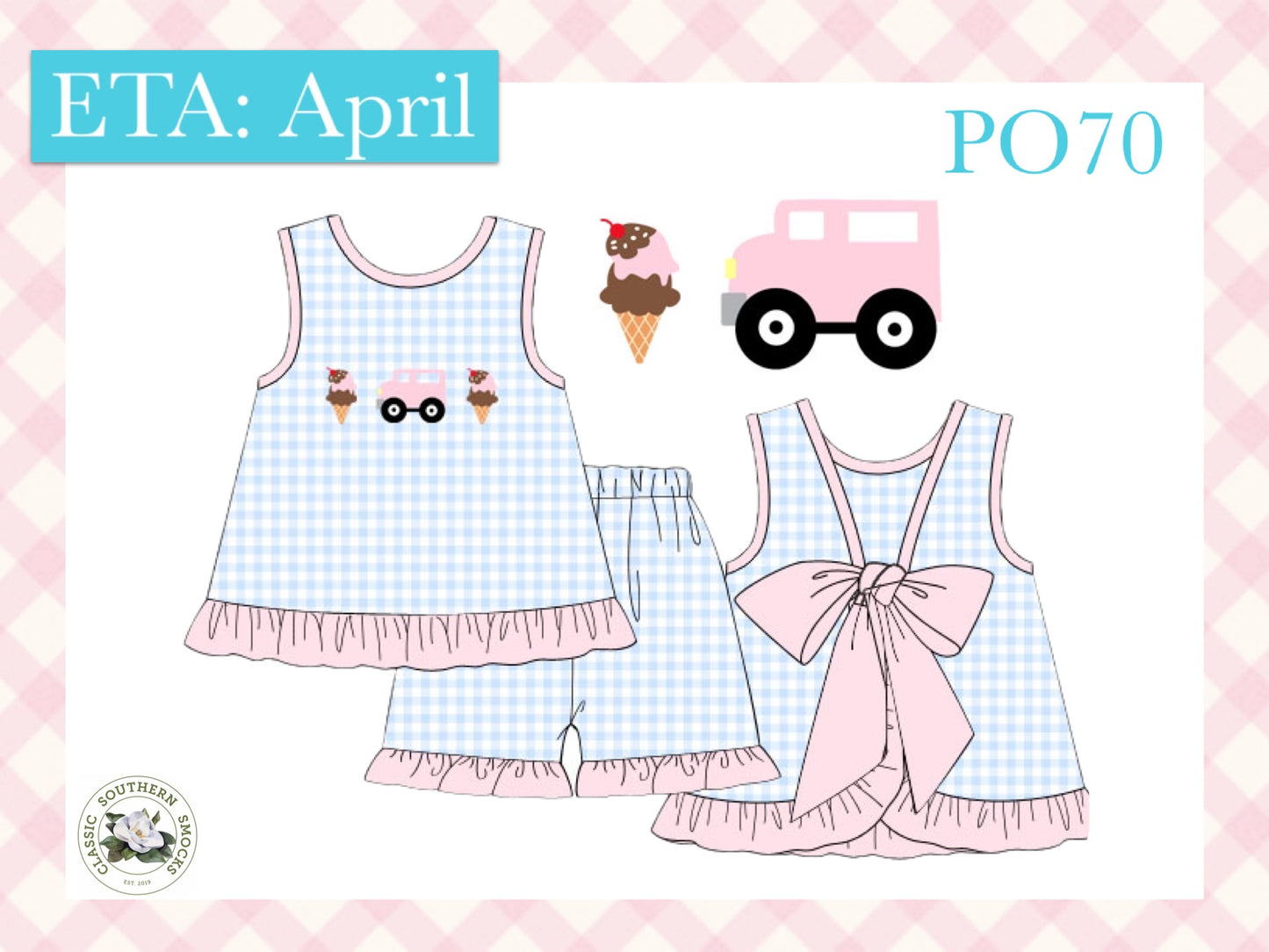 PO70 Ice Cream Girl Short Set