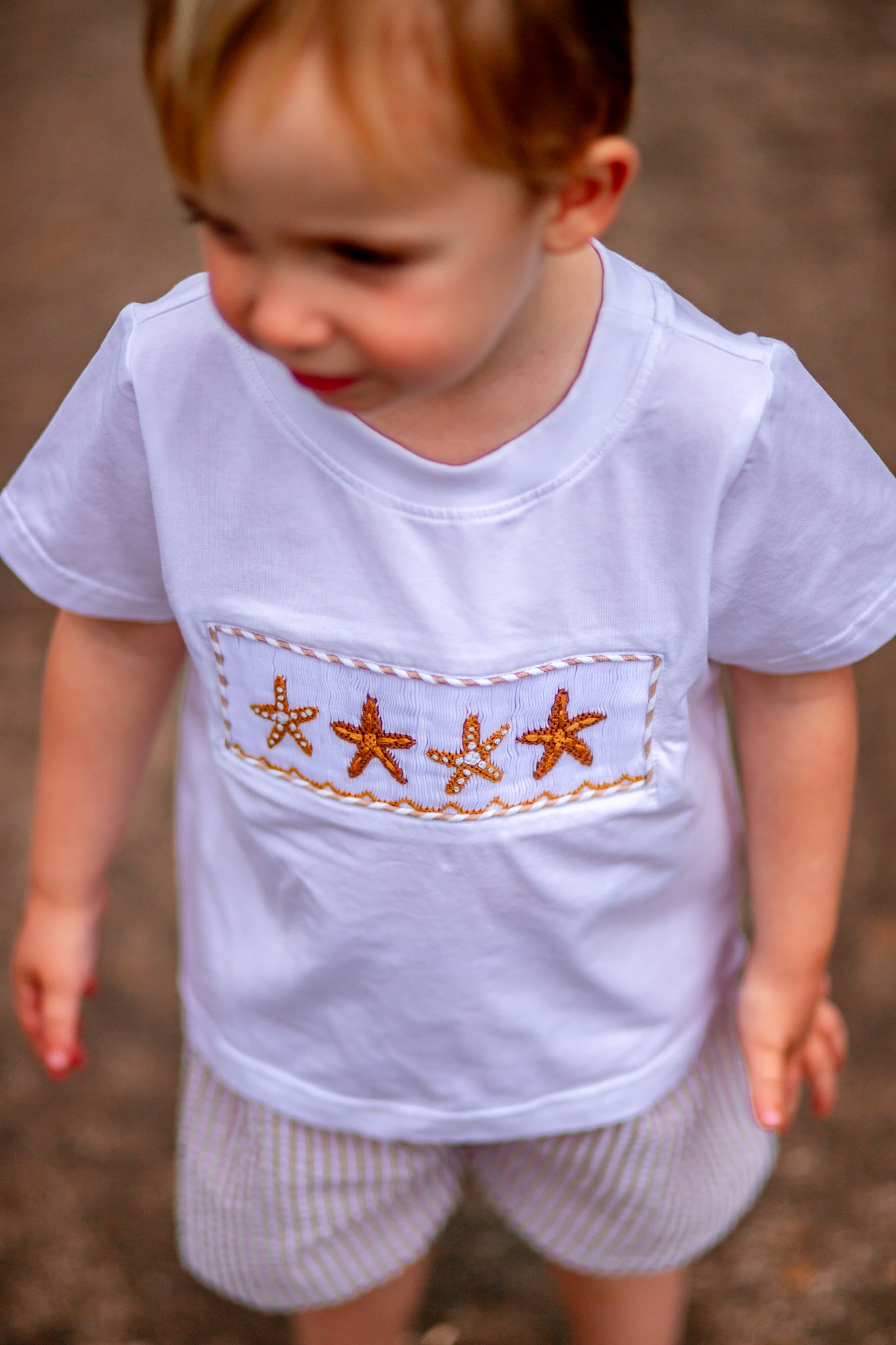 Smocked Starfish Boy Short Set