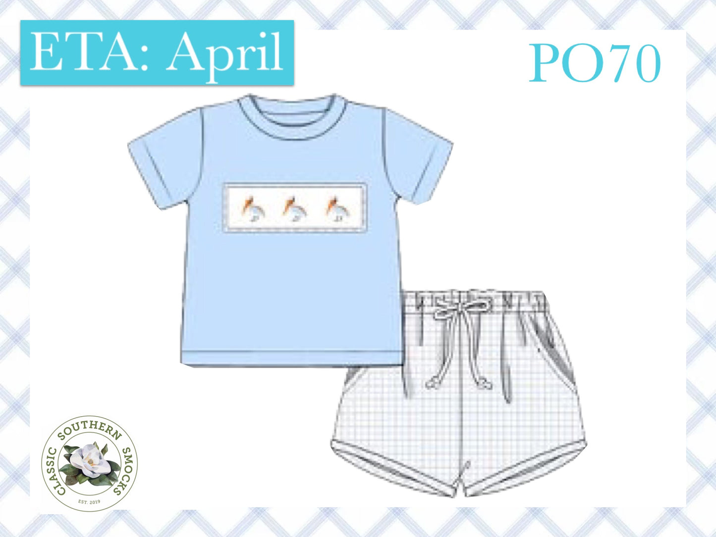 PO70 Pelican Smocked Boy Short Set