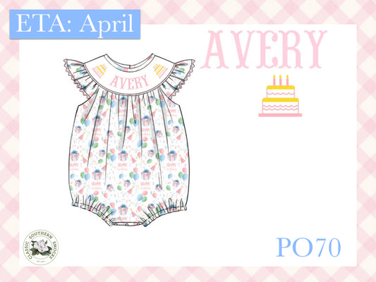 PO70 Birthday Name Smock Girl Bubble