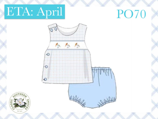 PO70 Pelican Smocked Boy Diaper Set