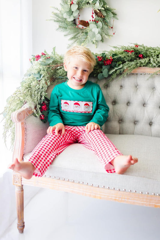 Boy Santa Smocked Pant Set