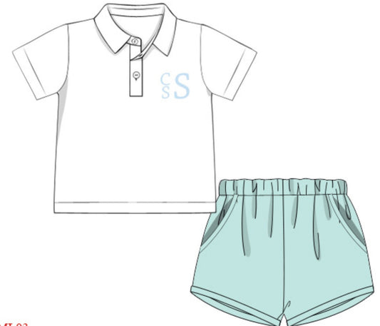 Muslin Short Set with Knit Polo