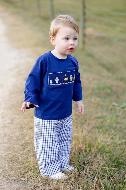 Smocked Nativity Boy Pant Set