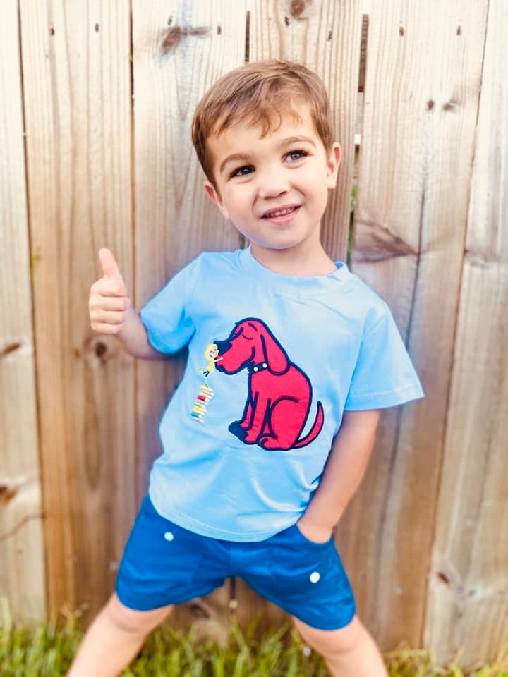 Boy Big Red Dog Shirt