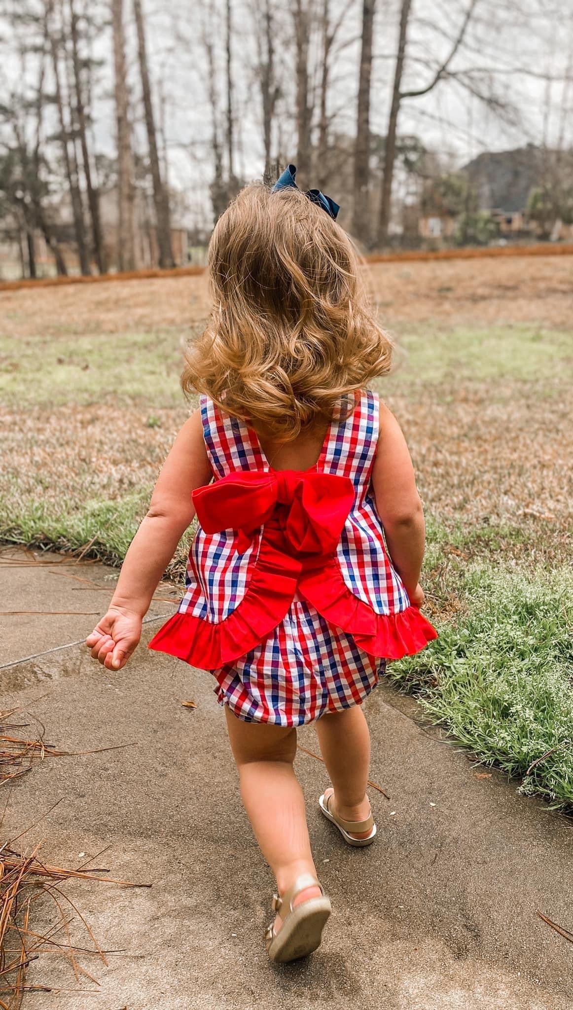 Red, White, and Blue Checked Bloomer Set